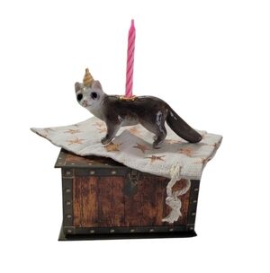 Camp Hollow Heirloom Quality Handpainted Mink/Cat Cake Topper